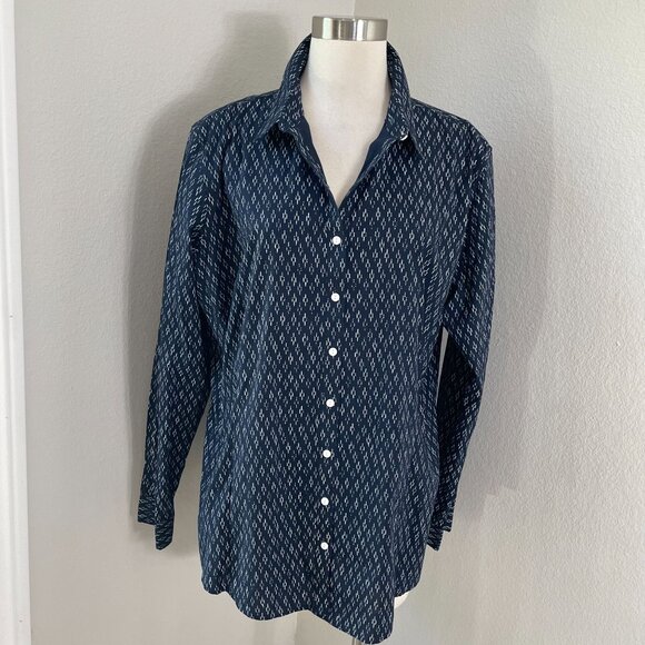 Eddie Bauer Tops - Eddie Bauer‎ Womens T2XL Wrinkle Free Shaped Fit Button Up Shirt Long Sleeve
